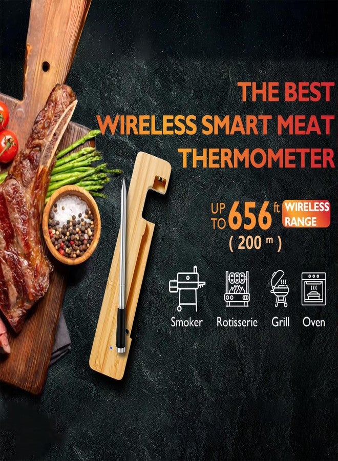 TEZILON Smart Meat Thermometer 656FT Remote Range Digital Cooking Food Thermometer with Cordless Probe Real-Time Readings from Apps IP68 Waterproof for BBQ, Oven, Grill, Smoker, Air Fryer, Kitchen - Image 3